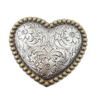 Your Heart or Mine Belt Buckle - Cowhide and Conchos