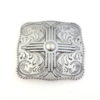 Zia Western Belt Buckle - Cowhide and Conchos
