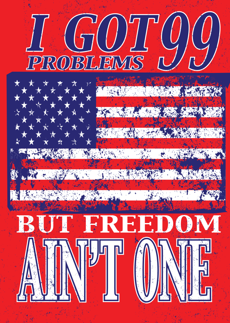 I Got 99 Problems but Freedom Ain't One - JUMBO Magnet AMERICANA - Cowhide and Conchos
