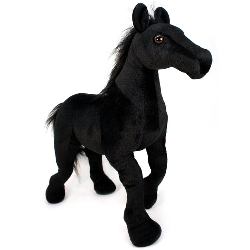 Ignacio The Black Stallion | 18 Inch Stuffed Animal Plush - Cowhide and Conchos