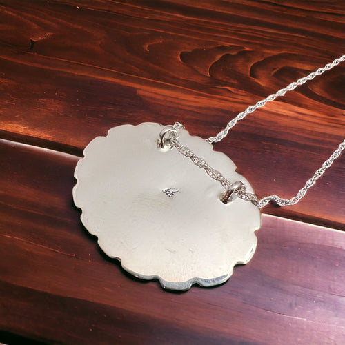 Jimson Belin Turquoise & Sterling Silver Necklace - Cowhide and Conchos