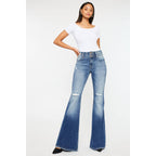Kan Can High Rise Super Flare Jeans - Sizes 5, 7 and 9 available - Cowhide and Conchos