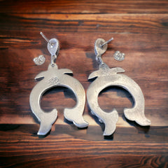 Lee Shorty Turquoise & Sterling Silver Earrings - Cowhide and Conchos