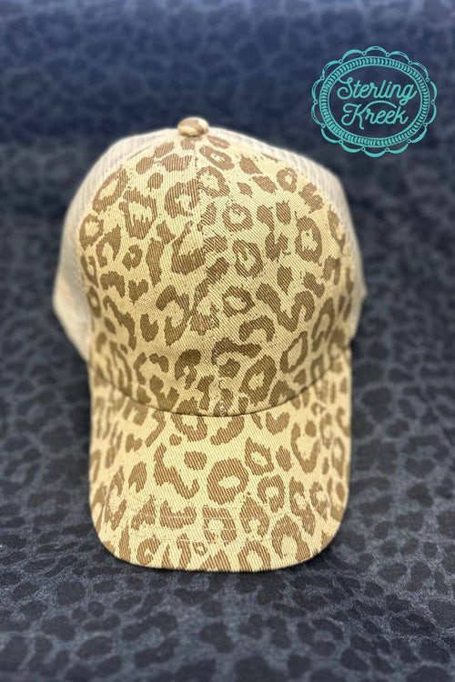 Living in Leopard Baseball Cap - Cowhide and Conchos