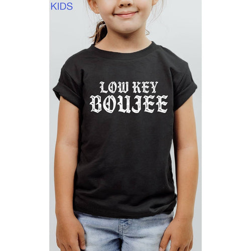 Low Key Boujee Kids Graphic Tee (Med - 10 - 12 remaining) - Cowhide and Conchos