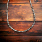 Oxidized 18 inch Sterling rope chain - 1.35 mm - Cowhide and Conchos