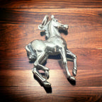 Sterling Silver Pony Charm - Cowhide and Conchos