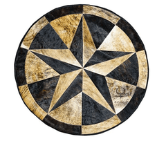 Texas Star Patch Work Cowhide Rug - Cowhide and Conchos