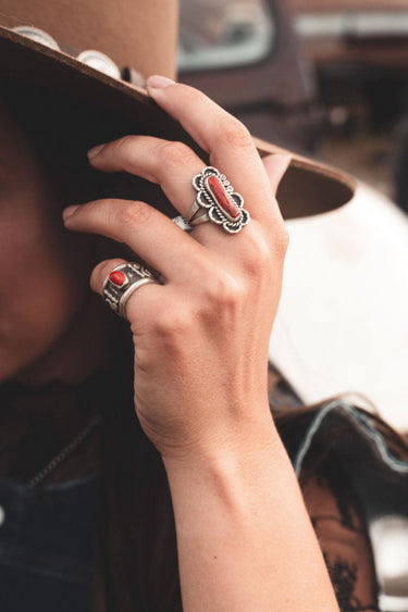 Rings - Cowhide and Conchos