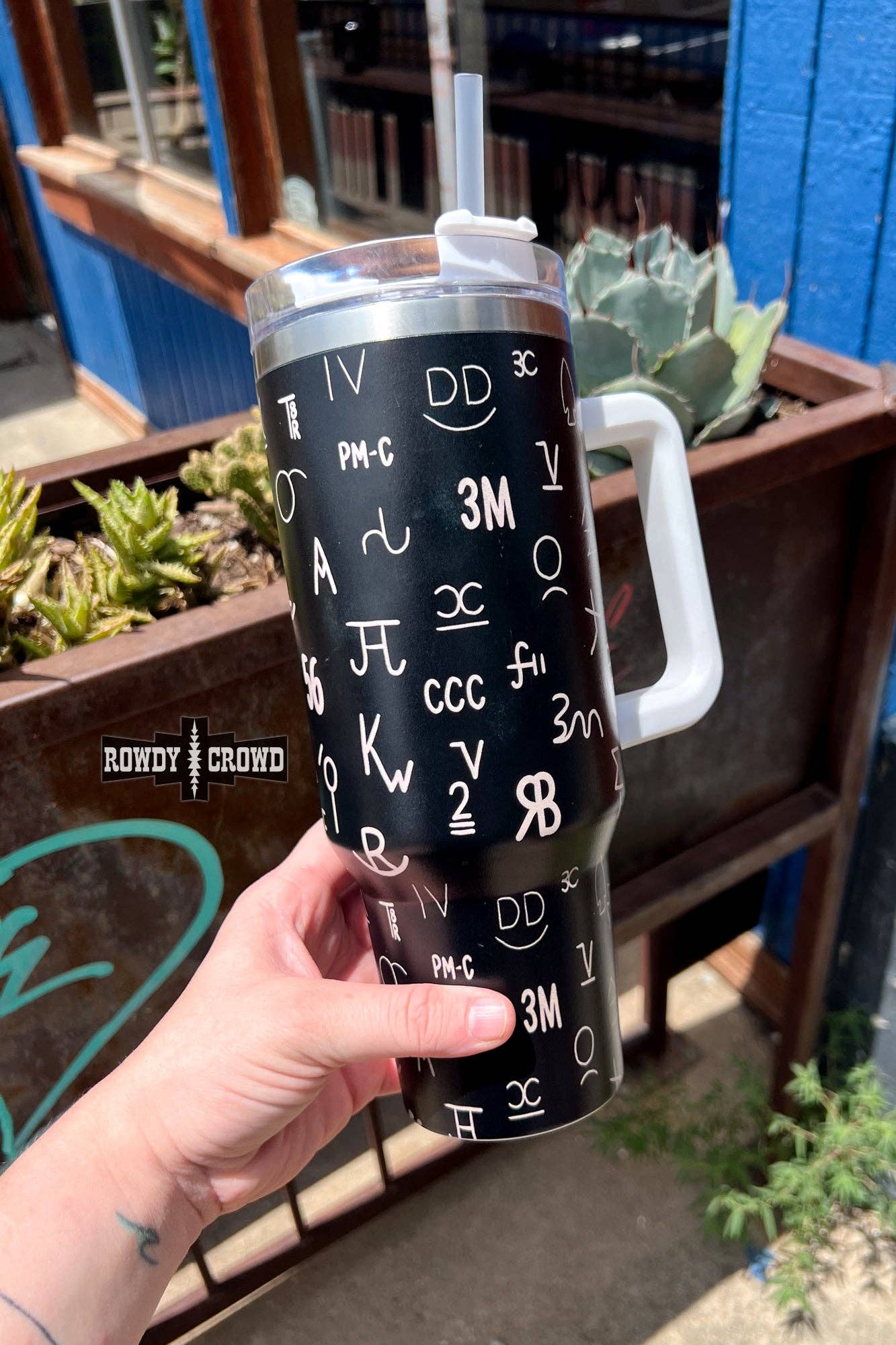 Western Drinkware & Tumblers - Cowhide and Conchos