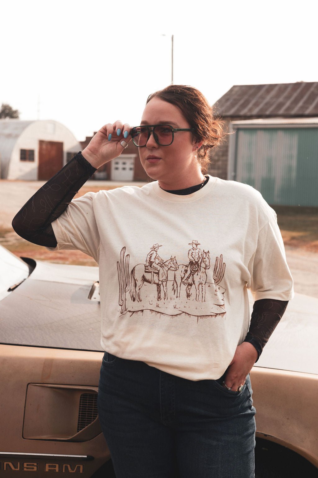 Womens Graphic Tees - Clearance - Cowhide and Conchos