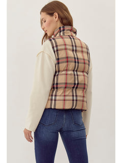 Plaid Check Print Vest