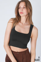 Clean Line Square Neck Top - 5 colors available