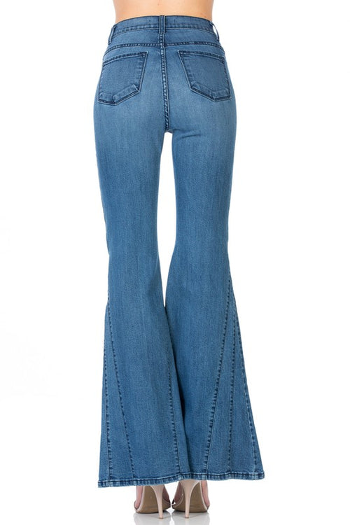 O2 High Waisted Wide Mermaid Flare Denim Jeans