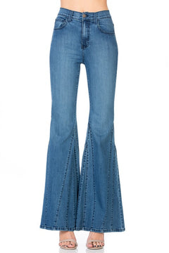 O2 High Waisted Wide Mermaid Flare Denim Jeans