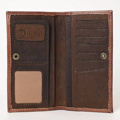 Tooled Genuine Leather Western Checkbook Cover or Wallet