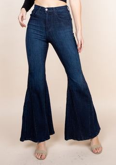 O2 High Waisted Wide Mermaid Flare Denim Jeans