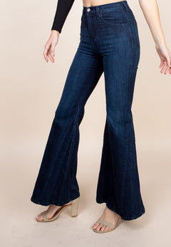 O2 High Waisted Wide Mermaid Flare Denim Jeans