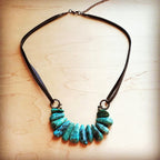 Natural Turquoise leather cord necklace