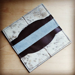 Hair on Hide Leather Wallet in Mixed Brindle