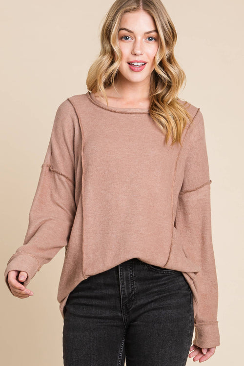 Teton Top Stitch Top - Olive and Camel colors!