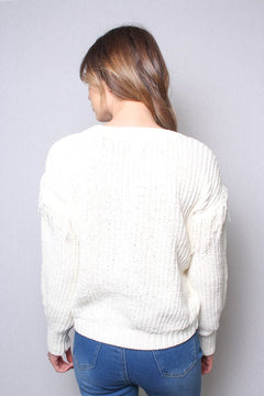 Fringe Knit Sweater Top - Final Sale