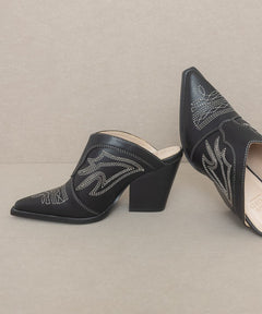 Oasis Society Western Inspired Heeled Mule