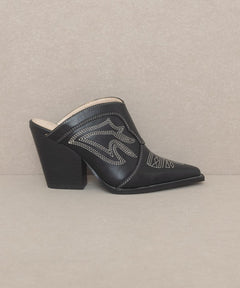 Oasis Society Western Inspired Heeled Mule