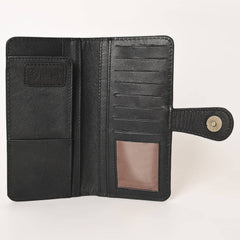 Tooled Genuine Leather Western Wallet