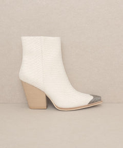 OASIS SOCIETY Bootie with Etched Metal Toe