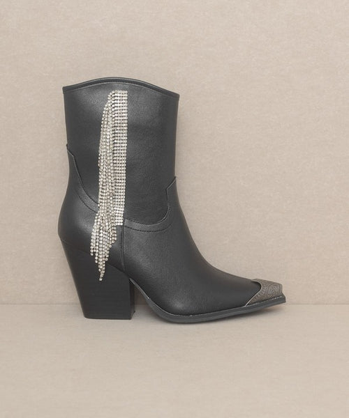 OASIS SOCIETY Rhinestone Fringe Boots