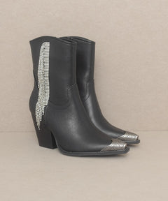 OASIS SOCIETY Rhinestone Fringe Boots