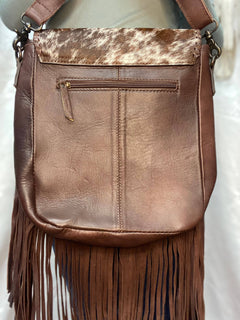 Bucking Horse Cowhide & Fringe Crossbody 