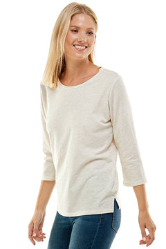 Stone 3/4 Sleeve French Terry Top -Small available