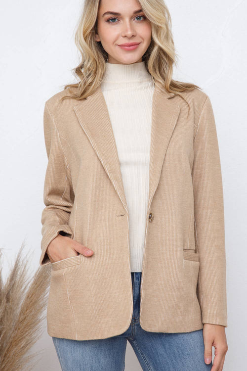 31171J - Stretch Soft Corduroy Single Jacket Blazer