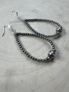 3-4-8mm Sterling Pearl Teardrop Earrings — 3 inch Drop (Made in USA) - Cowhide and Conchos