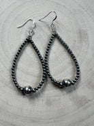 3-4-8mm Sterling Pearl Teardrop Earrings — 3 inch Drop (Made in USA) - Cowhide and Conchos