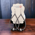 3 mm Sterling Silver Pearls earrings teardrop with 10 mm - Cowhide and Conchos