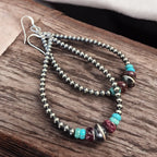3 mm teardrop earrings Sterling Silver Pearls with Purple Spiny Oyster - Cowhide and Conchos