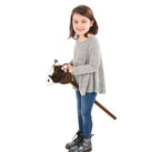 30" BROWN STICK HORSE LLB kids toys - Cowhide and Conchos