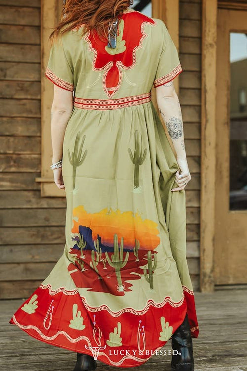 Cactus Sunset Maxi Dress
