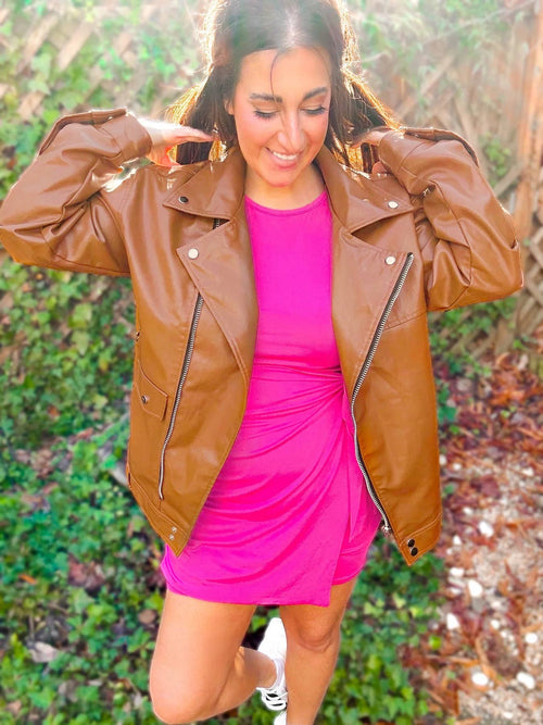 Faux Leather Moto Jacket