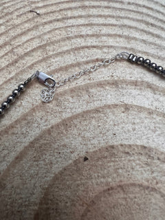 3mm Sterling Pearl Necklace with Fresh Water Pearls - 14 inch +3 - Cowhide and Conchos
