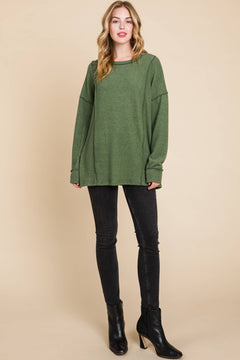 Teton Top Stitch Top - Olive and Camel colors!