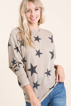 Star Print Knit Tunic