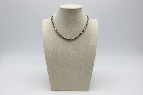 4mm Faux Pearls Necklace - 16 Inch + 3 - Cowhide and Conchos