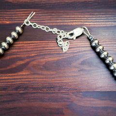 4mm Purple spiny and Sterling Pearl choker - 14 inch - Cowhide and Conchos