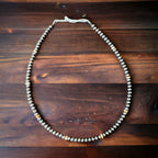 4mm Sterling Pearl choker with spiny oyster - Cowhide and Conchos