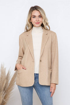 Soft Corduroy Single Button Blazer