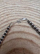 5mm Sterling Pearl Necklace - 16 inch - Cowhide and Conchos